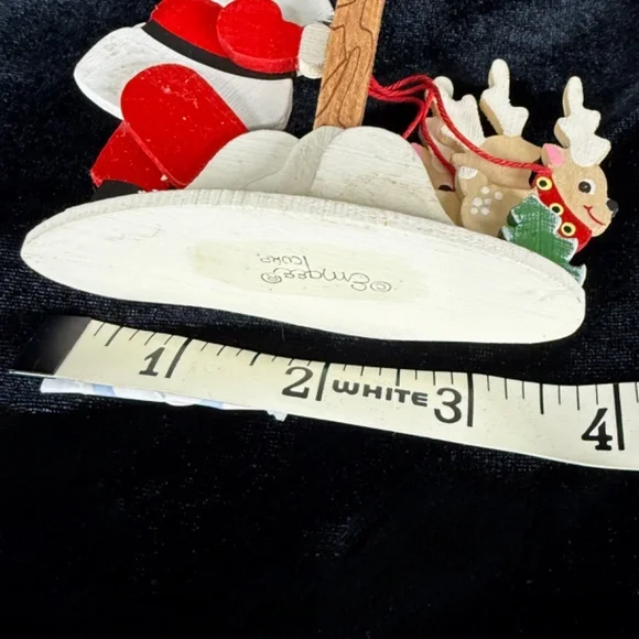 Vintage Emgee Hawaiian Christmas Ornament Santa and Reindeer Bird House - Picture 3 of 7
